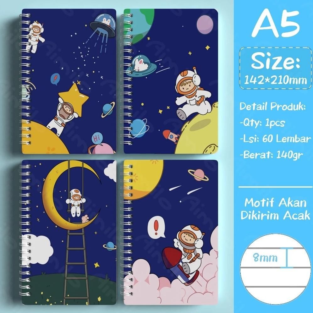 

(isi 4 Buku)Notebook A5 1 Paket 4 Pcs Buku Diary Aesthetic Buku Jurnal Aesthetic Sekolah 60 Lembar AST
