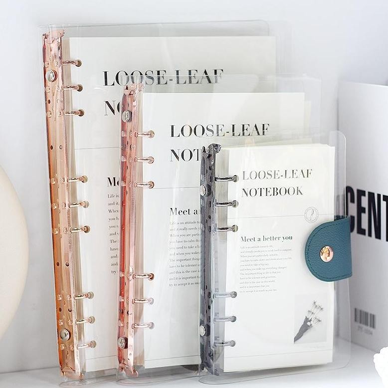 

[HARU] Elegant Binder A5 Binder A6 Transparan Binder with Clip Note Book Loose Leaf Rose Gold Binder - E0036 AST