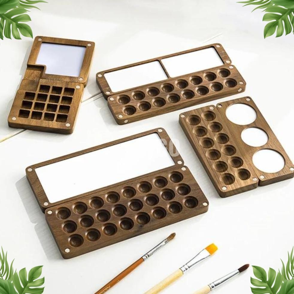 

WOODEN PALETTE MAGNETIC MINI / PALETTE PORTABLE / PALET LUKIS KAYU MINI AST