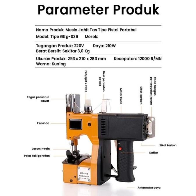 Mesin Jahit Karung Portable Portable Bag Closer Original Mesin Jahit Karung Beras Geotextile Portabl