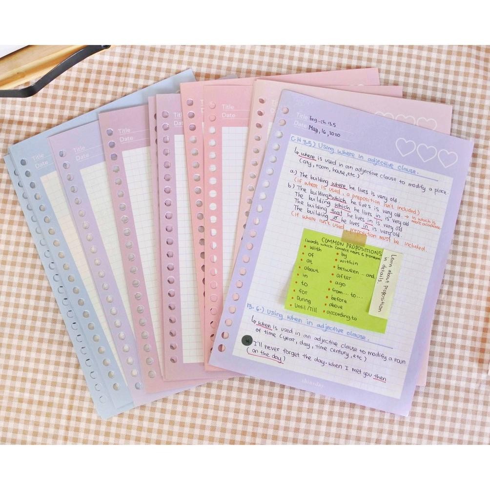 

SHINSDAY Loose Leaf Grid 6 Rings A5 Multicolor Pastel Gaya korea AST