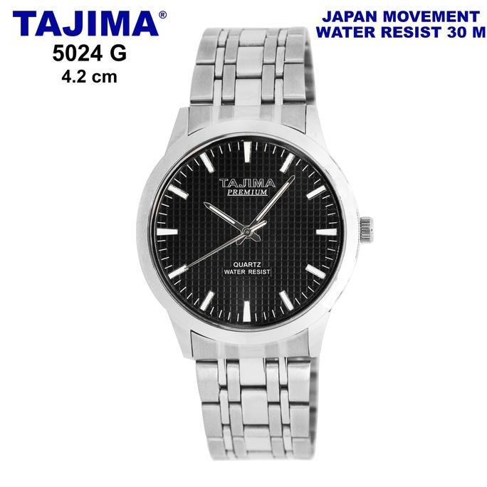 Tersedia Jam Tangan Analog Pria Tajima Premium 5024 Silver Stainless Steel Water Resist 3 ATM Garans