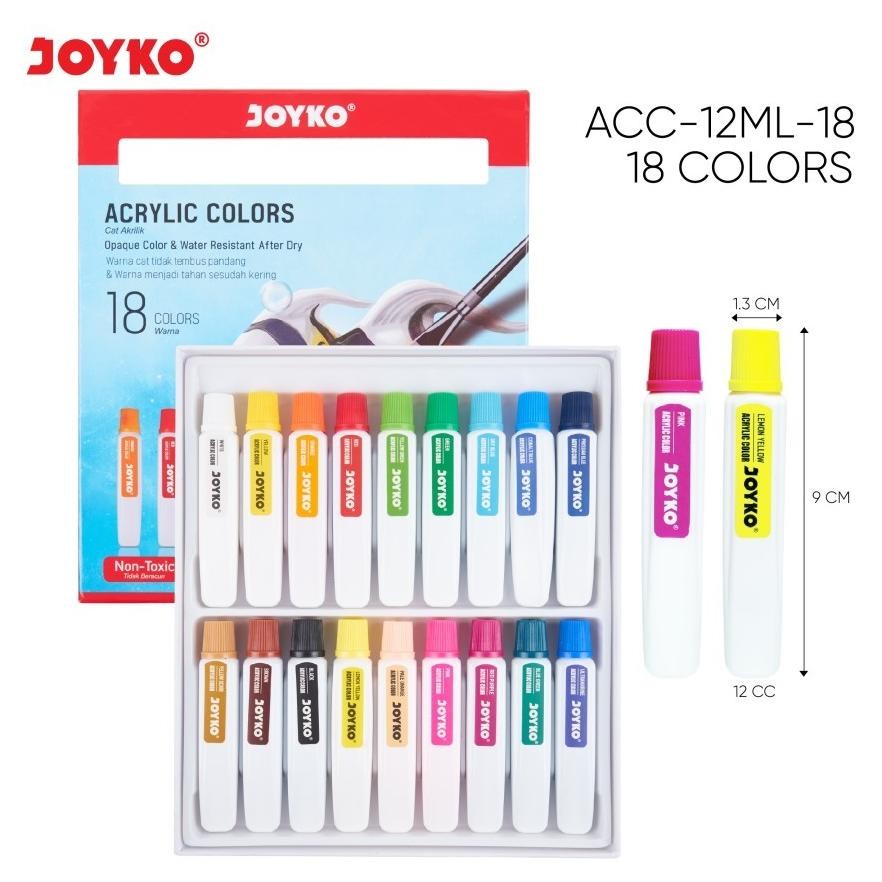 

Acrylic Color / Cat Akrilik Joyko 18 Warna ACC-12ml-18 AST