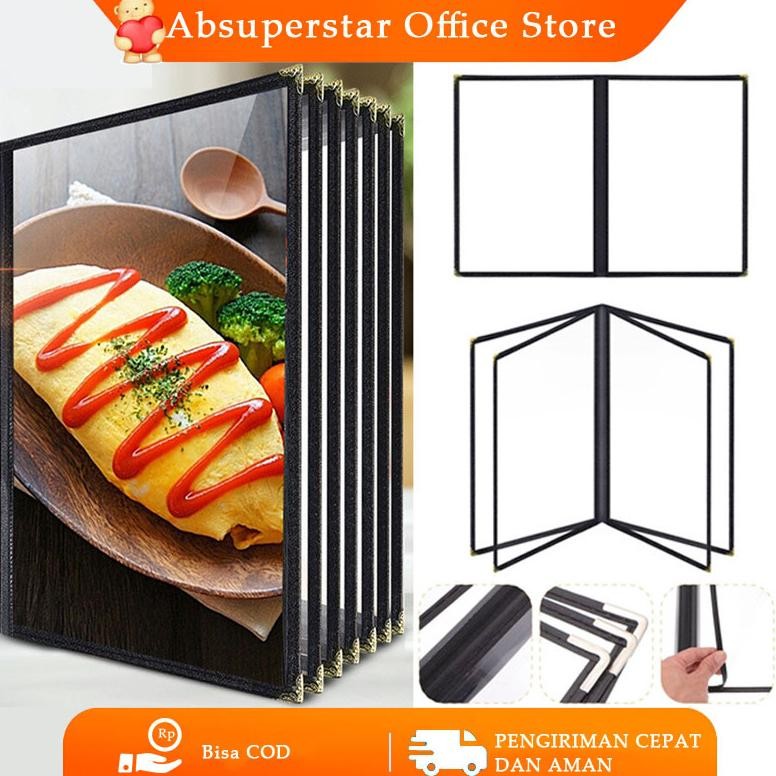 

2/4 Pages A4 Buku Menu Restoran Kulit Cover Pelindung Menu Cover Menu Sampul Buku Transparan AST