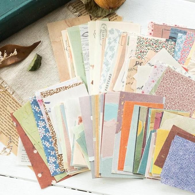 

60 Lembar Kertas Vintage Scrapbook Dekor Journal Jurnal Diy Co