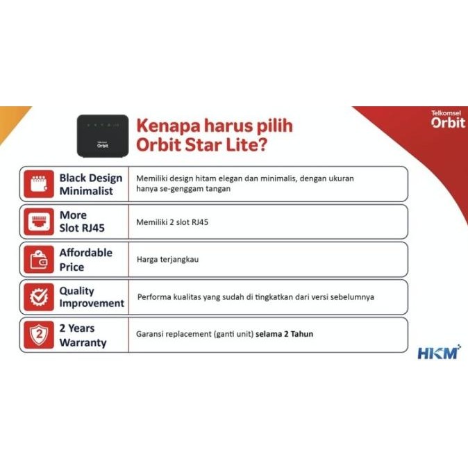 Orbit Star Lite Telkomsel Modem Wifi 4G Hkm 0126 / Hkm0126 New Stok