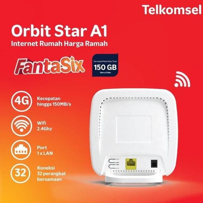 Modem Router Wifi 4G Lte Free Perdana Orbit 150Gb Telkomsel Orbit A1 New Stok
