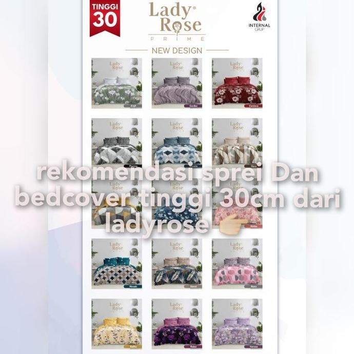 Bedcover set lady rose ukuran 180x200 slip motif baru - king size no.1