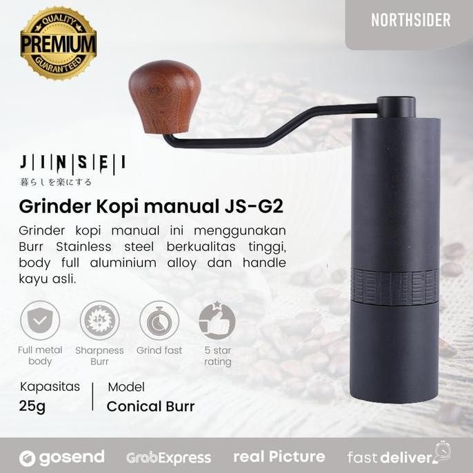 Hand Coffee Grinder Kopi Manual Metal Body Stainless Steel Burr Js-G2