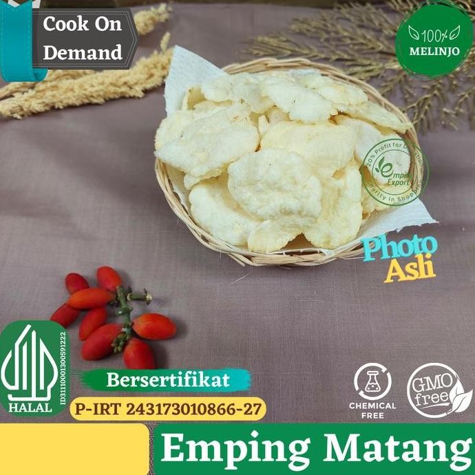 

Emping Melinjo Gurih Crunchy (Medium) Kualitas Export Digoreng Fresh