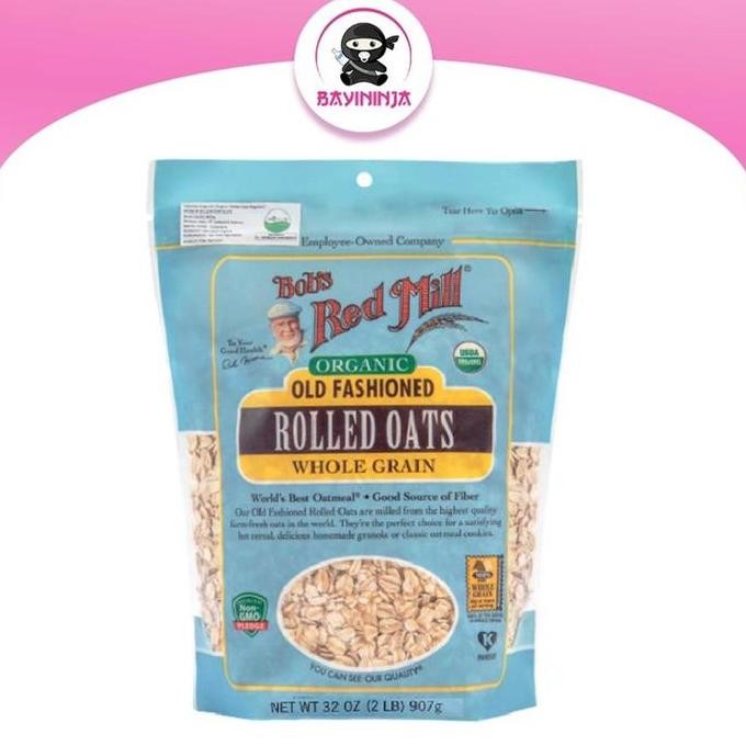 

Bobs Red Mill Organic Old Fashioned Rolled Oats Whole Grain 907 G