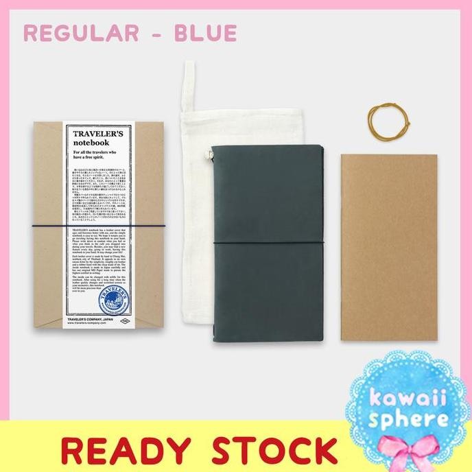

Travelers Notebook Kit Regular | Blue | Stock Handcarry Jepang | Traveler'S Notebook Cover + Refill Set Co