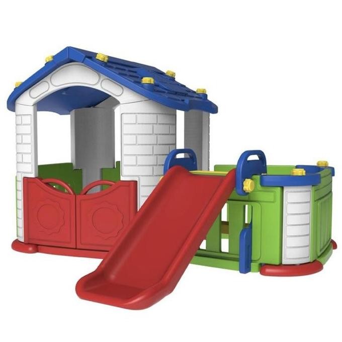 TERMURAH - Tobebe Big Happy Playhouse with Slide - Rumah Main dan Perosotan Anak