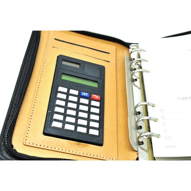

BARU BUKU CATATAN BINDER NOTE COVER KULIT WITH KALKULATOR - Y8302