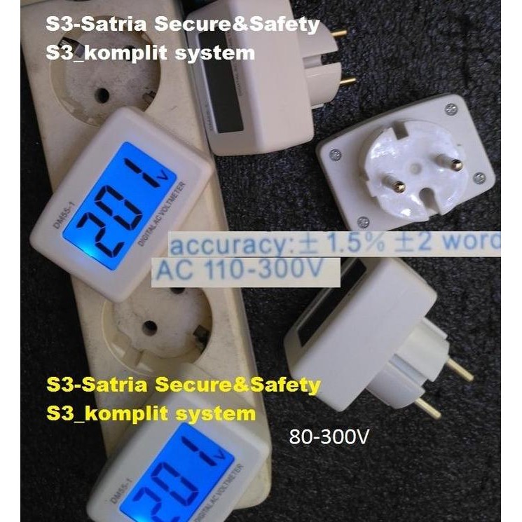 Alat ukur AC Listrik Voltmeter Digital Plug Stop kontak PLN Genset Diskon