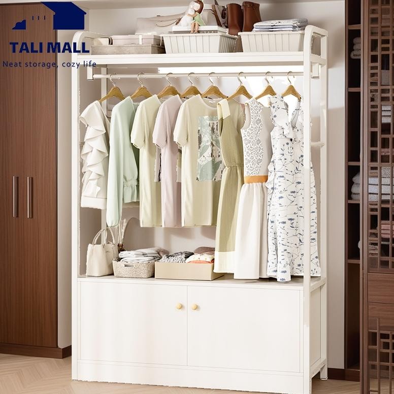 Lemari Pakaian Kayu Lemari Pakaian Minimalis Lemari Baju Gantung  Tertutup Lemari Anak 3 Susun120CM