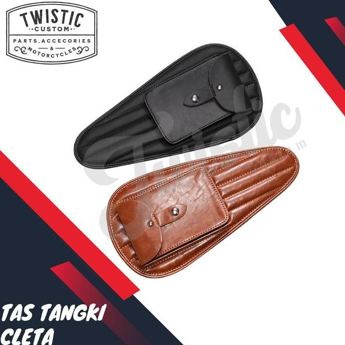 Tersedia Tas Kulit Tangki Tank Bag Cleta Motor Custom Universal Retro Klasik