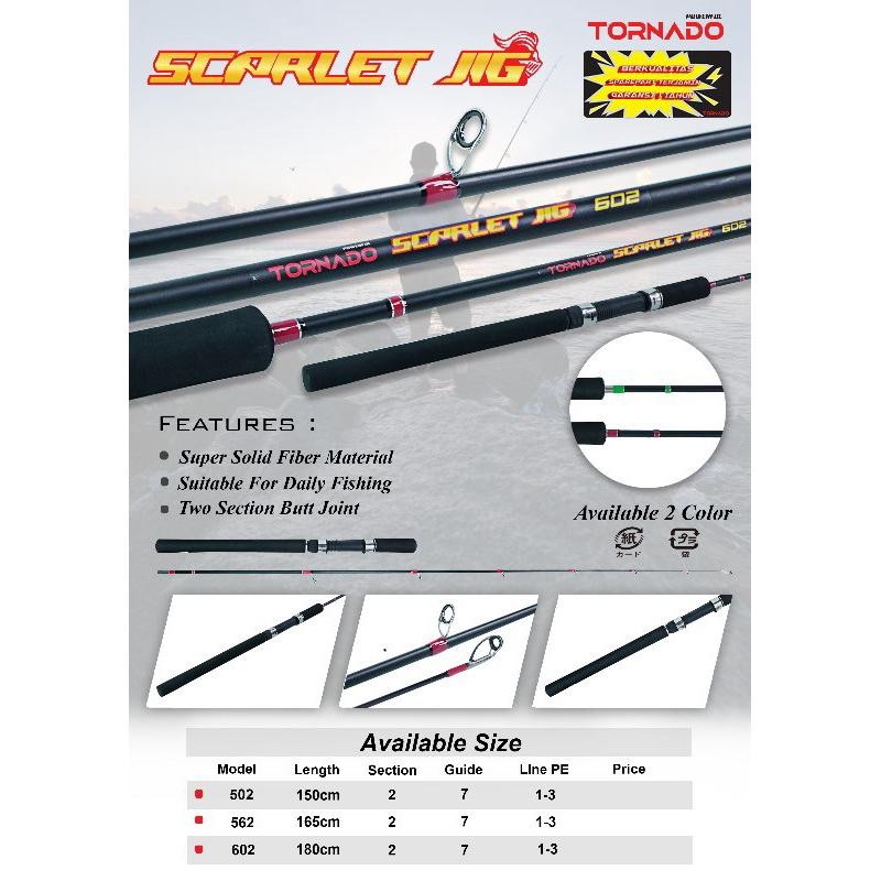 Joran Jigging Tornado Scarlet Jig 602 - Juragan Pancing Murah