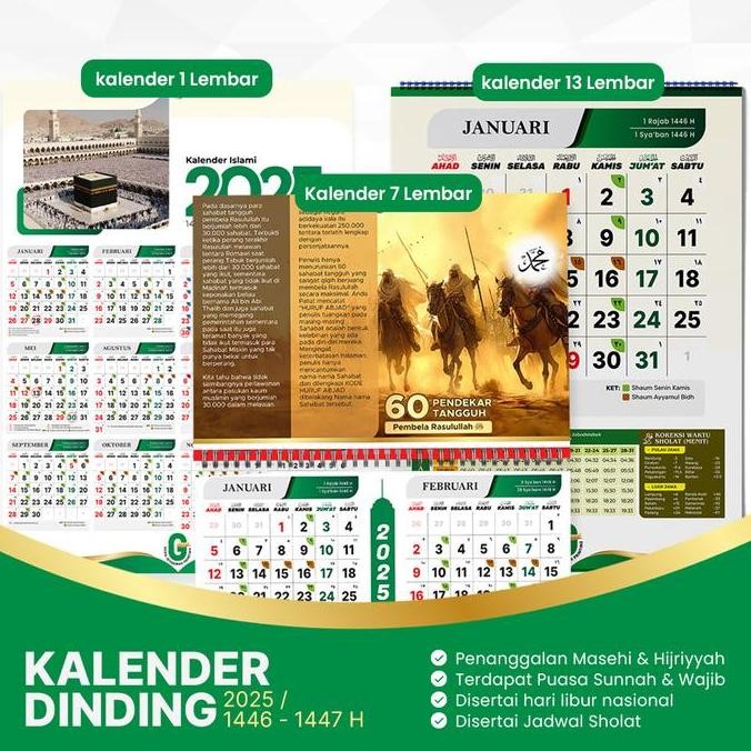 

Kalender Dinding Masehi & Hijriyyah Ukuran A3 Spiral Gantung Co