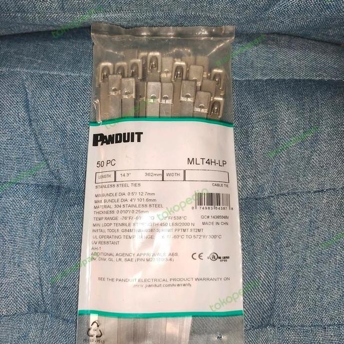 

Cable Ties Stainless Steel Panduit Mlt4H-Lp 14.3" 362Mm Co