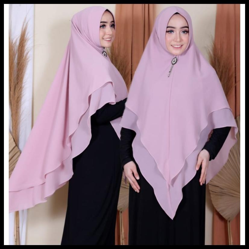 KHIMAR NAMIRA POLOS/JILBAB CERUTY 2 LAYER/KERUDUNG SYARI CERUTY BABYDOLL ARMANI BY JNS