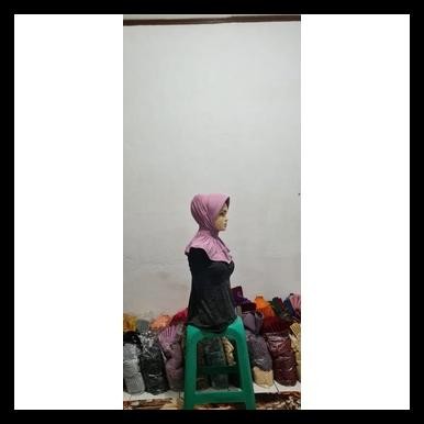 HIJAB INSTAN BERGO POLOS KERUT LEHER JILBAB KERJA