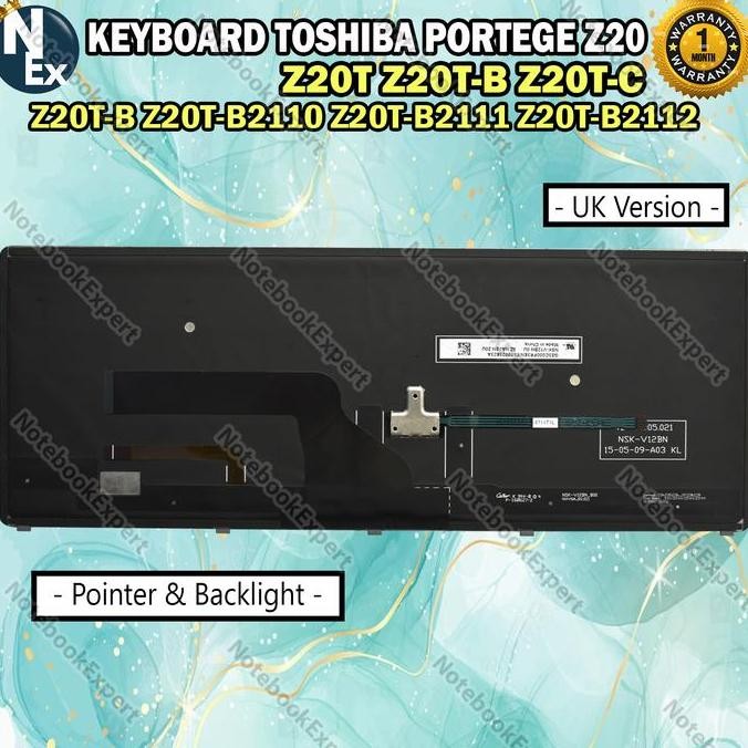 Keyboard Toshiba Portege Z20 Z20T Z20T-B Z20T-B2110W8 Backlight Pointer New Stok