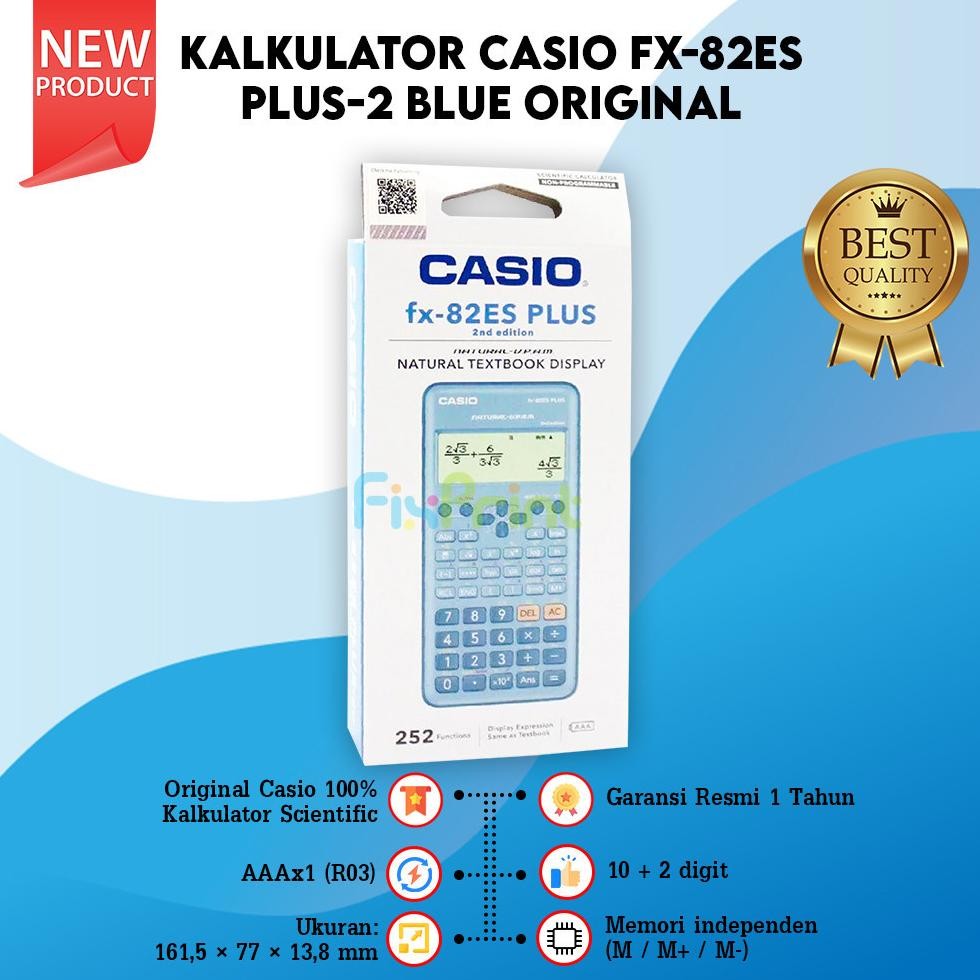 

Casio fx-82ES PLUS Calculator Scientific Kalkulator Ilmiah New Origina