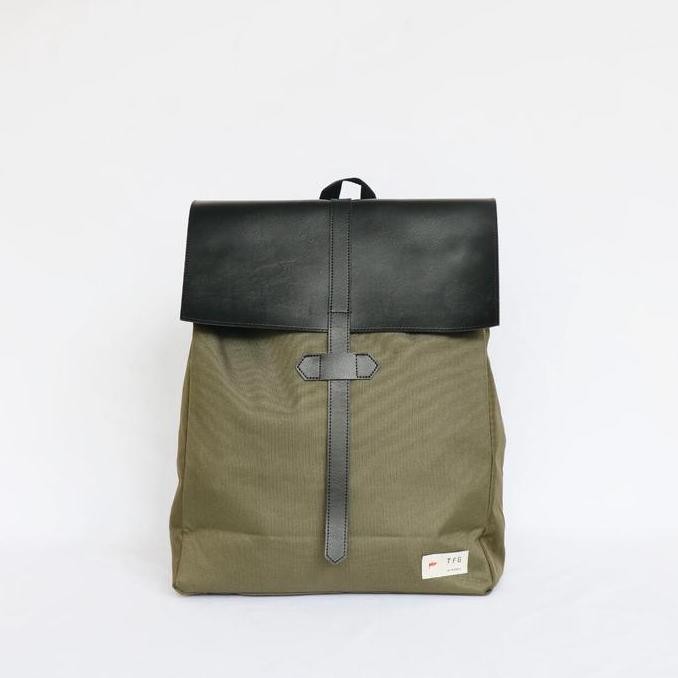 Promo Tfg Backpack Tas Ransel Pria Wanita Towny 432 Black & Green Lifetime Warranty - Canvas - Water