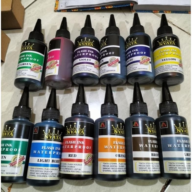 

TINTA KHUSUS KERTAS WATERPROOF, UNTUK STEMPEL FLASH .ISI . 100 ml