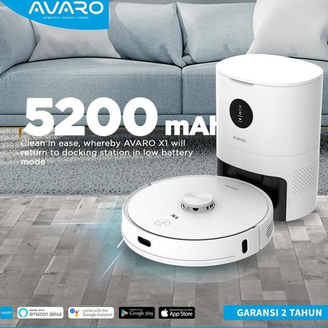 AVARO X1 Robot Vacuum Cleaner Portable Vacum Cleaner Rumah Vaccum Cleaner 3 in 1 Mode ls