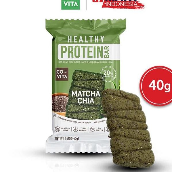 

Covita Healthy Protein Bar Matcha Chia Camilan Sehat 40G