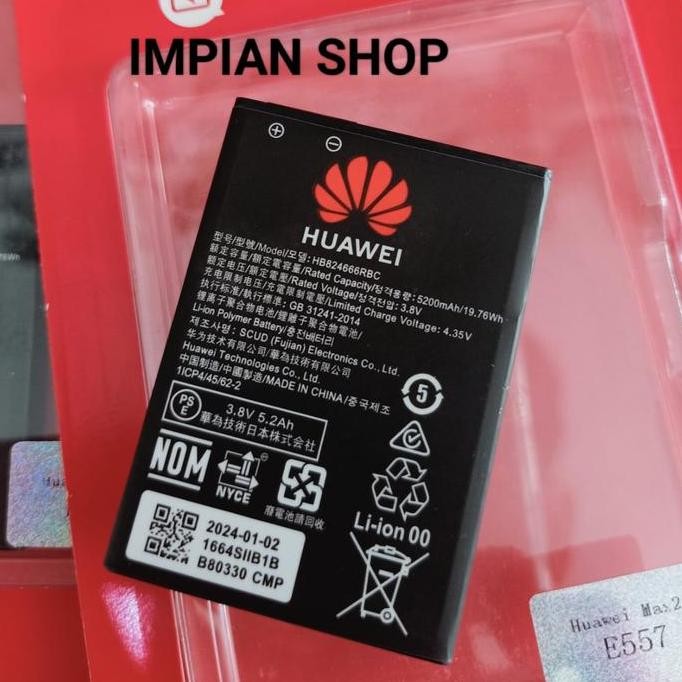 Baterai Modem Wifi Huawei E5577/Hb434666Rbc Original New Stok