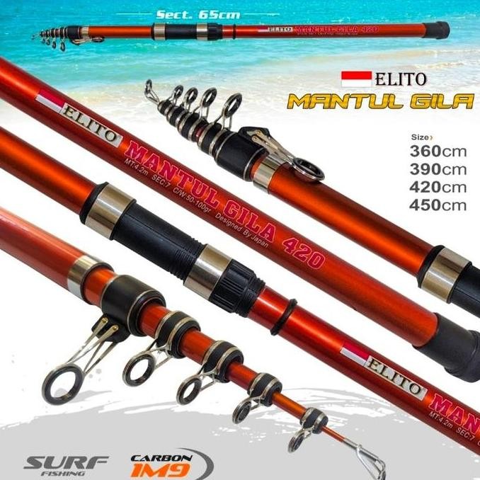 '' joran antena surf elito mantul surf 360 390 420 surf pantai ''