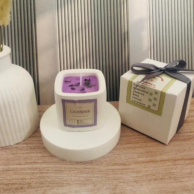 (Allthebest) Lilin Aromaterapi Segi 4 +Box  Hampers & Kartu ucapan | Hampers | Sovenir | aromaterapi