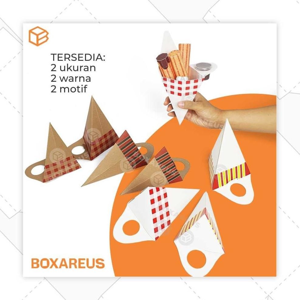 Dus Kemasan Kentang Goreng Box Churros French Fries Packaging | FP Kentang Small White