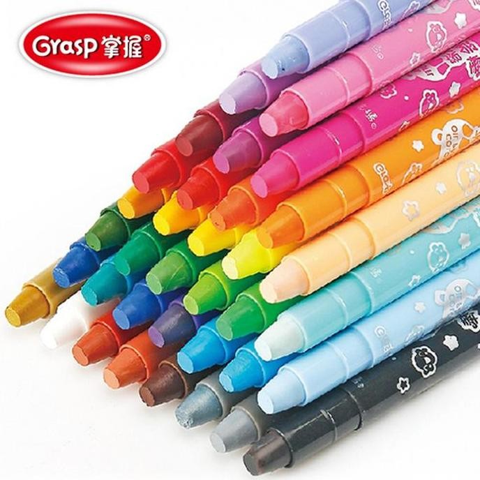 

Silky Crayon Grasp 12 / 23 / 36 / 48 Warna Mata Besar cm