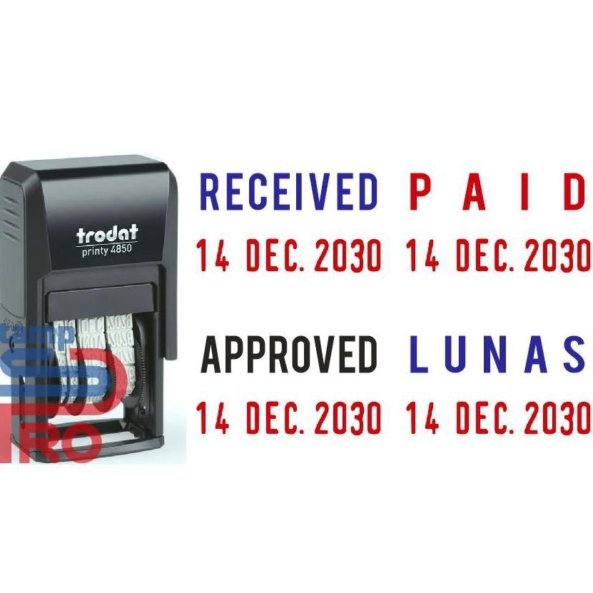 

Trodat 4850 Stempel Tanggal Otomatis Custom Text / Dater Otomatis