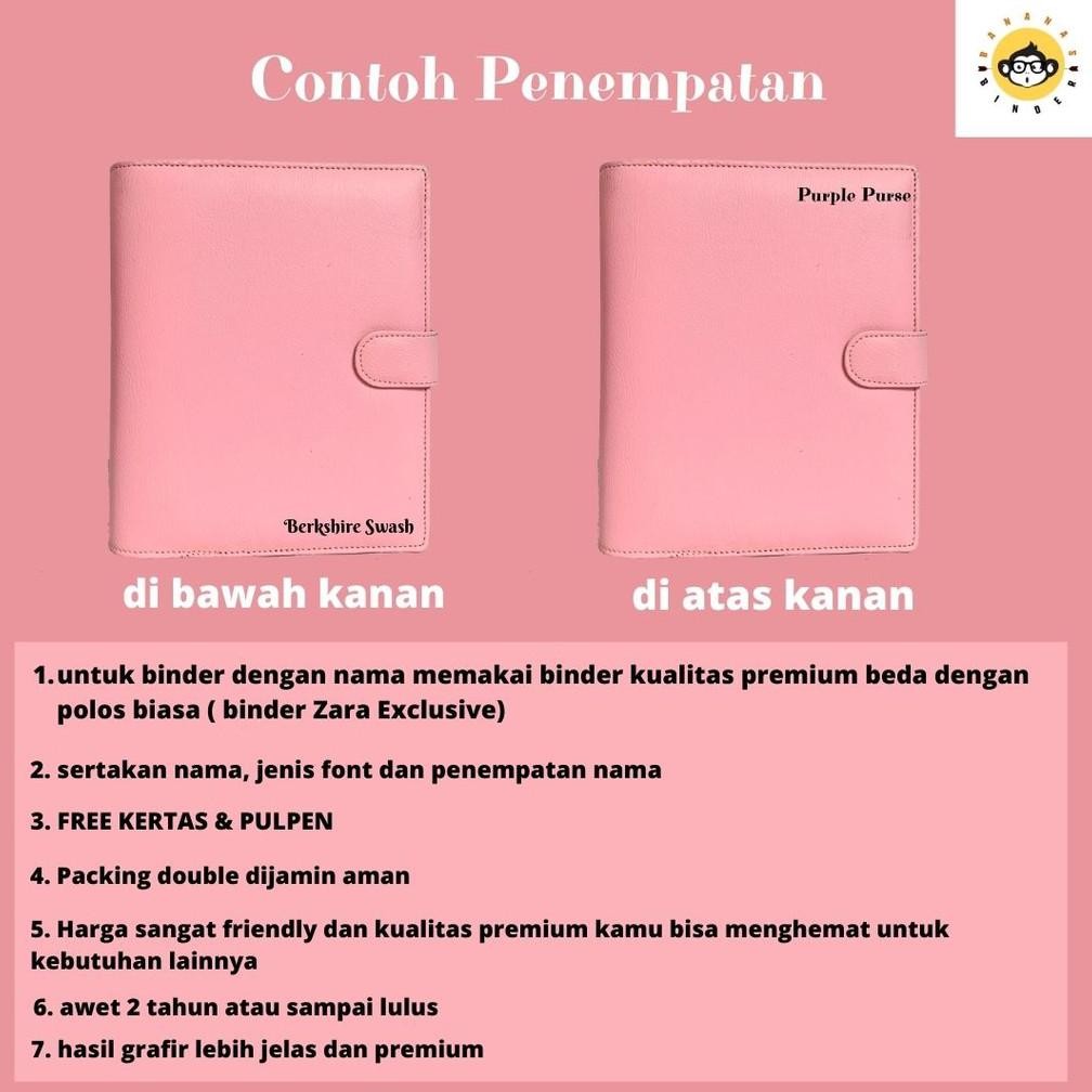 

Bananasbindery Binder Custom Grafir Kulit Premium Tebal A5 20 Ring FREE Kertas & Pulpen Bananasbindery