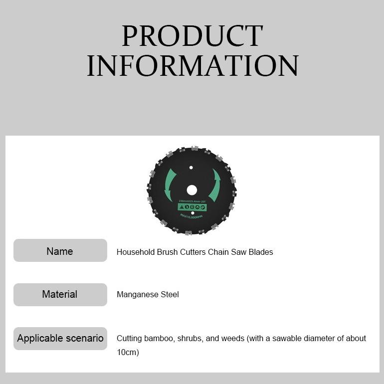 Bilah mesin pemotong rumput menebal bilah gergaji rantai melingkar baja mangan/Pedang Logam/ bilah g
