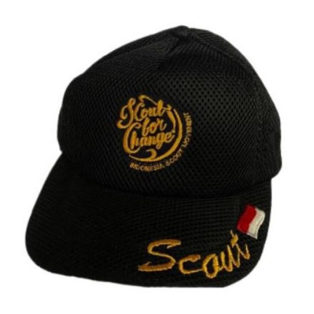 Topi Pramuka Jaring Dobelmesh Pembina Saka Bhayangkara Saka Wira Kartika Scout Bordir