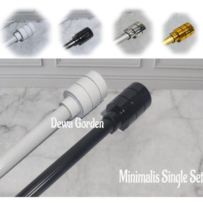 Batang Tiang Gorden Jendela Pintu Minimalis Hitam Putih Lengkap 60 75 100 125 150 200 Cm 1.5 2 M