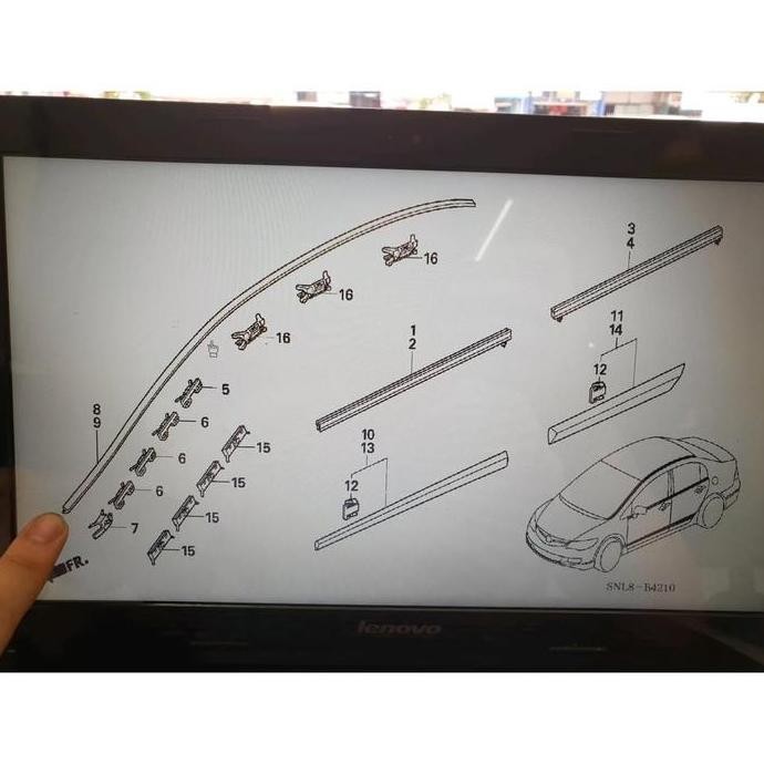 Karet List Roof Atap Bagian Atas Samping Kaca Depan Civic FD FD1 FD2