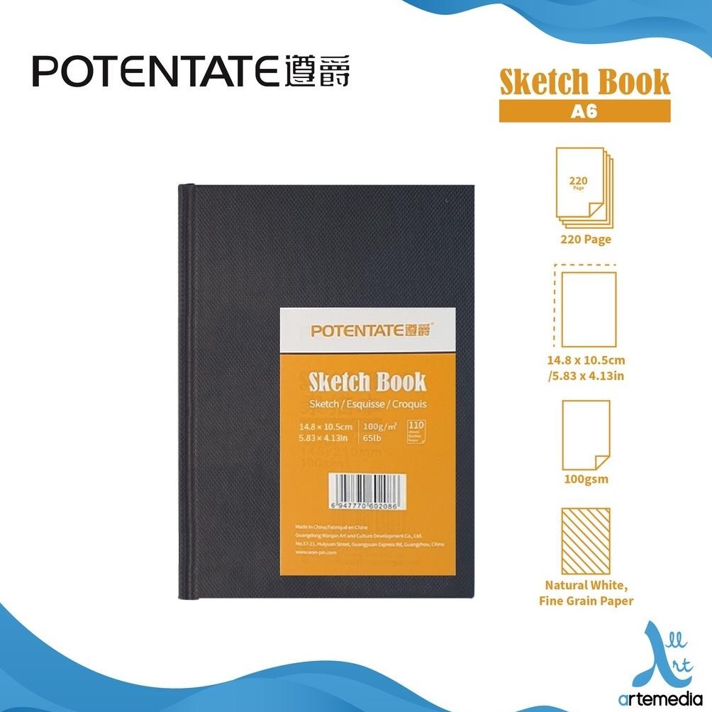 

Buku Sketsa Potentate Hard Cover A6 Stitch Bound Sketchbook / Potentate Sketchbook A6 100 GSM - 110 Sheet- SHSNP