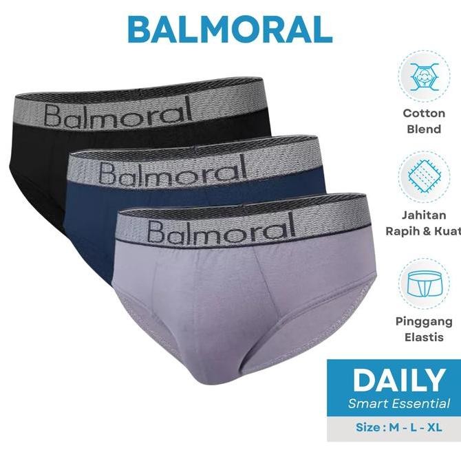 Balmoral Daily Celana Dalam Pria Brief 3 Pcs Cotton Blend CD.A.032