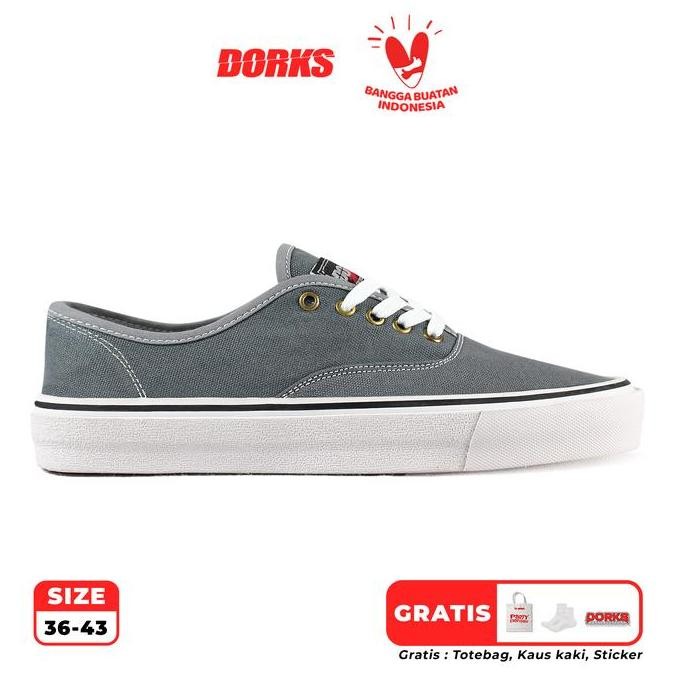 Sepatu Dorks - Otentik Grey Sepatu Snekers Casual Shoes Sekolah Pria Wanita