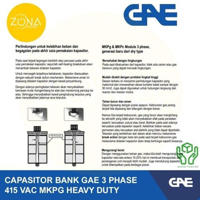 Sale Kapasitor Capasitor Bank Gae Mkpg 3 Phase 25 Kvar 25Kvar 415V