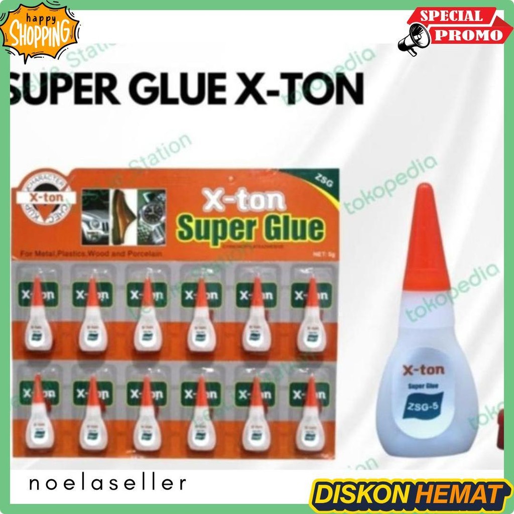 

Lem Super Glue/Lem Cair X Ton / Ok Bond ( 1 Kp Isi 12Pc ) Diskon Setengah Harga