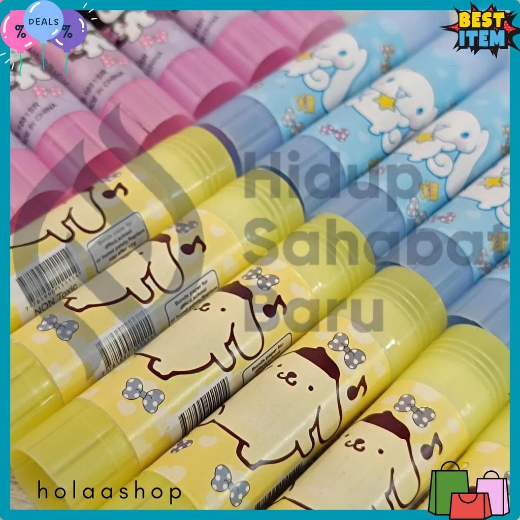 

Satu Pack ( 24 Biji X 10 Gram ) Glue Stick Lem Stik Murah Karakter Animasi Kecil 10Gram Diskon
