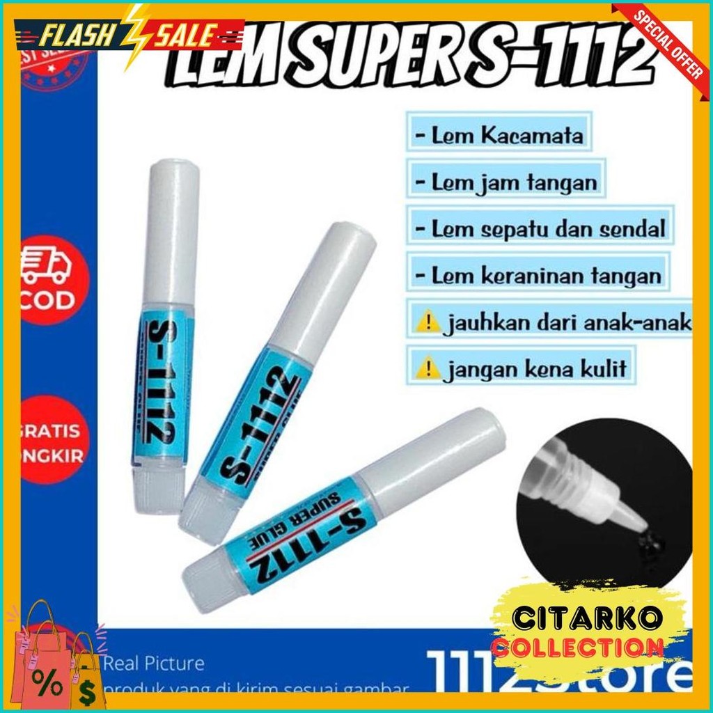 

1112Store -Lem Cair S1112 - Lem Super Kuat Cocok Untuk Kaca Mata,Kerajinan Tangan Dan Hiasan Kuku Terlaris! Produk Ini Banyak Dicari